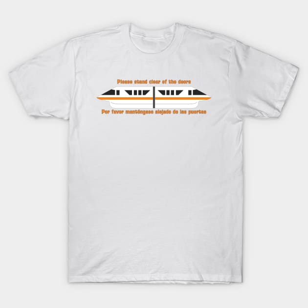 Please stand clear of the doors, Orange T-Shirt by bcrosby2011